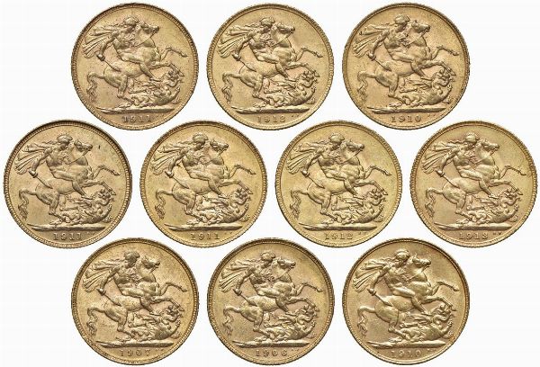 GRAN BRETAGNA. DIECI STERLINE  - Asta MEDAGLIE DI VENEZIA. MONETE E MEDAGLIE IN ORO ESTERE - Associazione Nazionale - Case d'Asta italiane