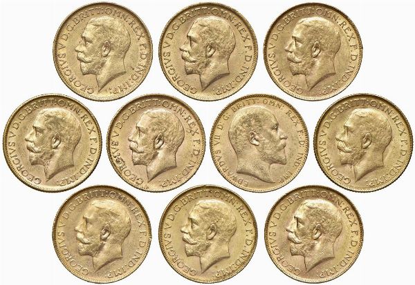 GRAN BRETAGNA. DIECI STERLINE  - Asta MEDAGLIE DI VENEZIA. MONETE E MEDAGLIE IN ORO ESTERE - Associazione Nazionale - Case d'Asta italiane