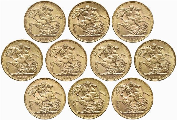 GRAN BRETAGNA. DIECI STERLINE  - Asta MEDAGLIE DI VENEZIA. MONETE E MEDAGLIE IN ORO ESTERE - Associazione Nazionale - Case d'Asta italiane