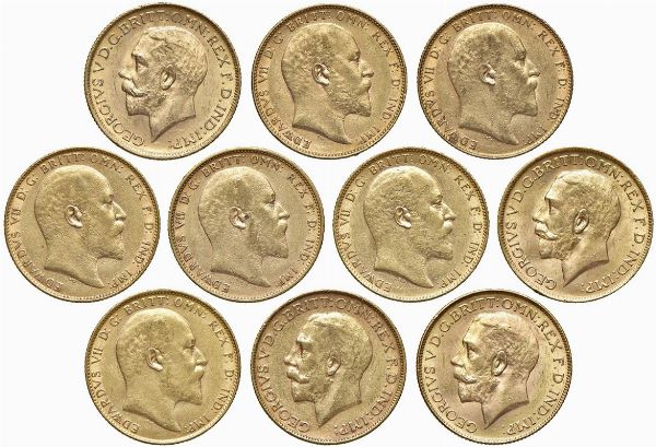 GRAN BRETAGNA. DIECI STERLINE  - Asta MEDAGLIE DI VENEZIA. MONETE E MEDAGLIE IN ORO ESTERE - Associazione Nazionale - Case d'Asta italiane