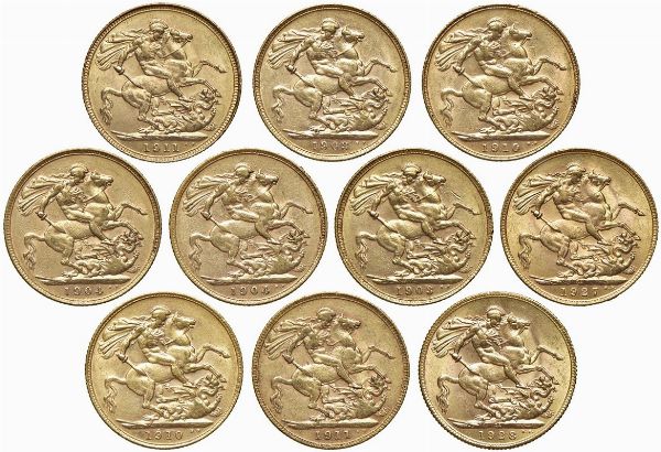 GRAN BRETAGNA. DIECI STERLINE  - Asta MEDAGLIE DI VENEZIA. MONETE E MEDAGLIE IN ORO ESTERE - Associazione Nazionale - Case d'Asta italiane