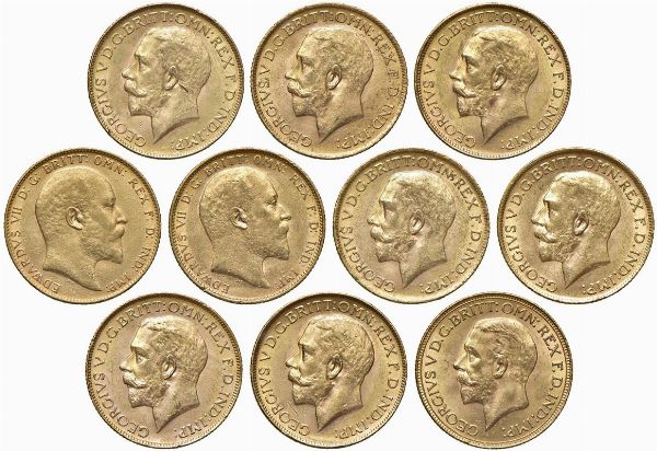 GRAN BRETAGNA. DIECI STERLINE  - Asta MEDAGLIE DI VENEZIA. MONETE E MEDAGLIE IN ORO ESTERE - Associazione Nazionale - Case d'Asta italiane