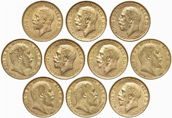 GRAN BRETAGNA. DIECI STERLINE  - Asta MEDAGLIE DI VENEZIA. MONETE E MEDAGLIE IN ORO ESTERE - Associazione Nazionale - Case d'Asta italiane