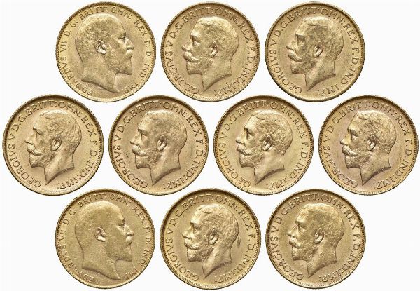 GRAN BRETAGNA. DIECI STERLINE  - Asta MEDAGLIE DI VENEZIA. MONETE E MEDAGLIE IN ORO ESTERE - Associazione Nazionale - Case d'Asta italiane