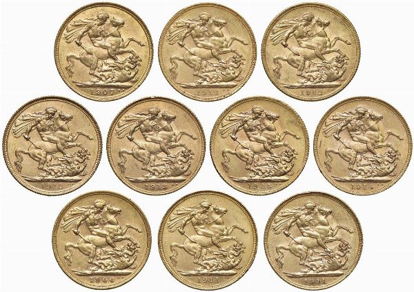 GRAN BRETAGNA. DIECI STERLINE  - Asta MEDAGLIE DI VENEZIA. MONETE E MEDAGLIE IN ORO ESTERE - Associazione Nazionale - Case d'Asta italiane