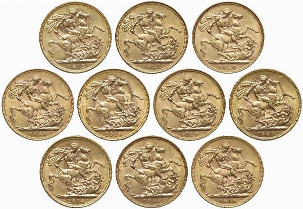 GRAN BRETAGNA. DIECI STERLINE  - Asta MEDAGLIE DI VENEZIA. MONETE E MEDAGLIE IN ORO ESTERE - Associazione Nazionale - Case d'Asta italiane