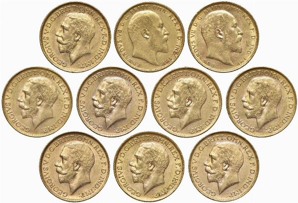 GRAN BRETAGNA. DIECI STERLINE  - Asta MEDAGLIE DI VENEZIA. MONETE E MEDAGLIE IN ORO ESTERE - Associazione Nazionale - Case d'Asta italiane