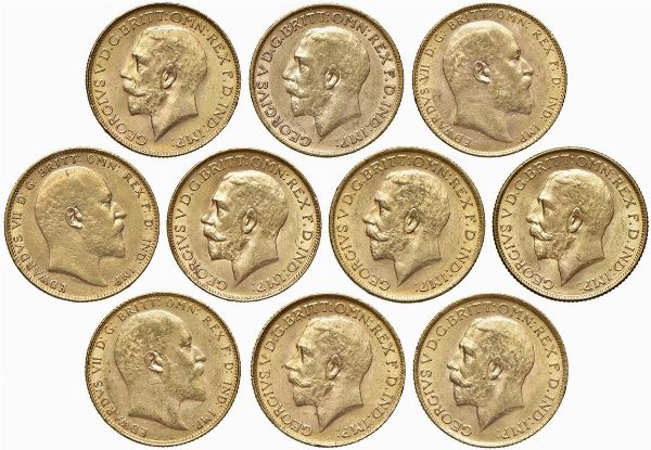 GRAN BRETAGNA. DIECI STERLINE  - Asta MEDAGLIE DI VENEZIA. MONETE E MEDAGLIE IN ORO ESTERE - Associazione Nazionale - Case d'Asta italiane