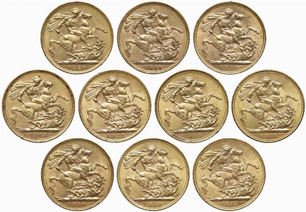 GRAN BRETAGNA. DIECI STERLINE  - Asta MEDAGLIE DI VENEZIA. MONETE E MEDAGLIE IN ORO ESTERE - Associazione Nazionale - Case d'Asta italiane