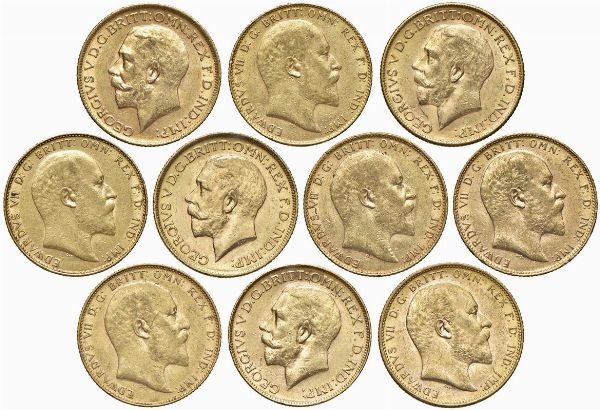 GRAN BRETAGNA. DIECI STERLINE  - Asta MEDAGLIE DI VENEZIA. MONETE E MEDAGLIE IN ORO ESTERE - Associazione Nazionale - Case d'Asta italiane