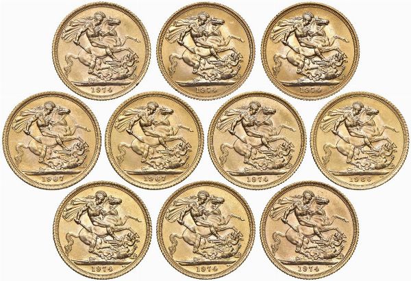 GRAN BRETAGNA. DIECI STERLINE  - Asta MEDAGLIE DI VENEZIA. MONETE E MEDAGLIE IN ORO ESTERE - Associazione Nazionale - Case d'Asta italiane