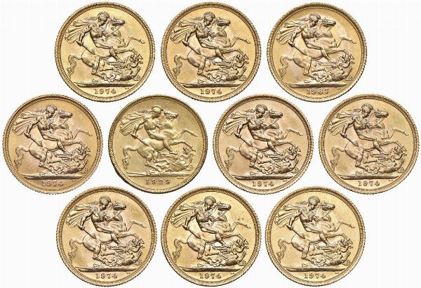 GRAN BRETAGNA. DIECI STERLINE  - Asta MEDAGLIE DI VENEZIA. MONETE E MEDAGLIE IN ORO ESTERE - Associazione Nazionale - Case d'Asta italiane