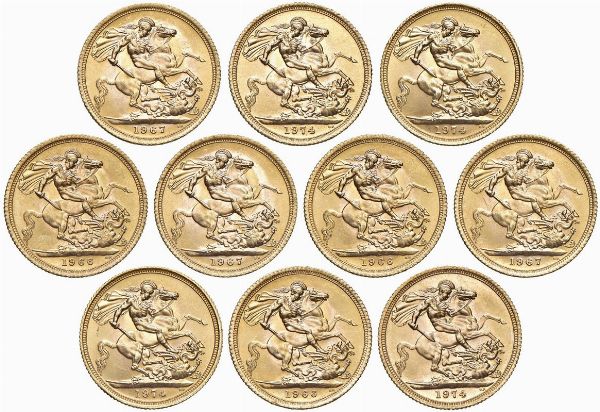 GRAN BRETAGNA. DIECI STERLINE  - Asta MEDAGLIE DI VENEZIA. MONETE E MEDAGLIE IN ORO ESTERE - Associazione Nazionale - Case d'Asta italiane