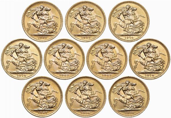 GRAN BRETAGNA. DIECI STERLINE  - Asta MEDAGLIE DI VENEZIA. MONETE E MEDAGLIE IN ORO ESTERE - Associazione Nazionale - Case d'Asta italiane