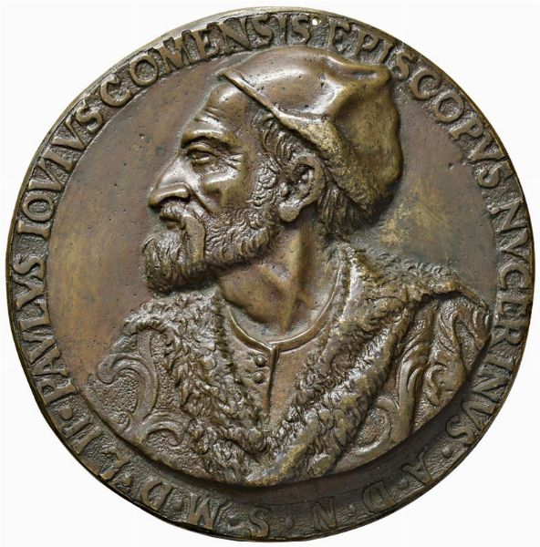 PAOLO GIOVIO (1483-1552) UMANISTA E LETTERATO DI COMO, VESCOVO DI NOCERA DEI PAGANI OPUS FRANCESCO DA SANGALLO (1494-1576)  - Asta MEDAGLIE DI VENEZIA. MONETE E MEDAGLIE IN ORO ESTERE - Associazione Nazionale - Case d'Asta italiane