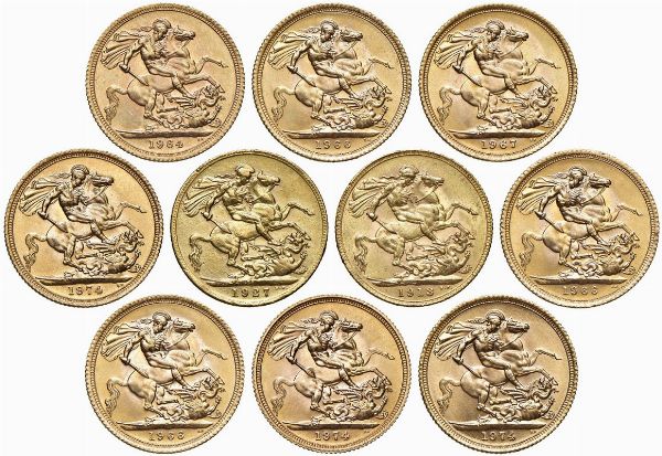 GRAN BRETAGNA. DIECI STERLINE  - Asta MEDAGLIE DI VENEZIA. MONETE E MEDAGLIE IN ORO ESTERE - Associazione Nazionale - Case d'Asta italiane