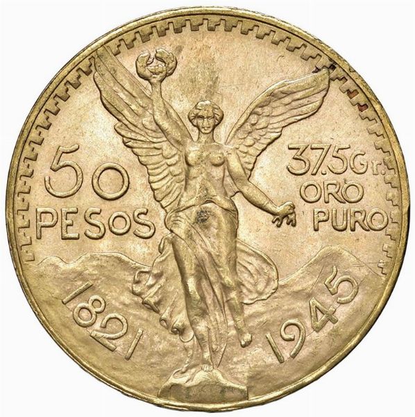 MESSICO. 50 PESOS 1945  - Asta MEDAGLIE DI VENEZIA. MONETE E MEDAGLIE IN ORO ESTERE - Associazione Nazionale - Case d'Asta italiane