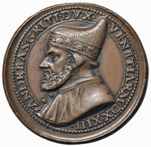 ANDREA GRITTI (1523-1538) LXXVII DOGE. MEDAGLIA DI FONDAZIONE DELLA CHIESA DI SAN FRANCESCO DELLA VIGNA CONIATA NELLA ZECCA DI VENEZIA NEL 1534 OPUS ANDREA SPINELLI  - Asta MEDAGLIE DI VENEZIA. MONETE E MEDAGLIE IN ORO ESTERE - Associazione Nazionale - Case d'Asta italiane