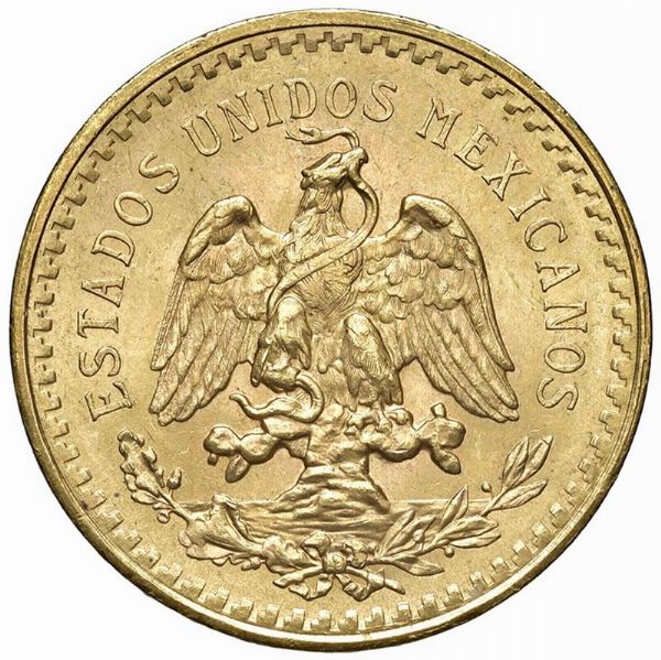 MESSICO. 50 PESOS 1946  - Asta MEDAGLIE DI VENEZIA. MONETE E MEDAGLIE IN ORO ESTERE - Associazione Nazionale - Case d'Asta italiane