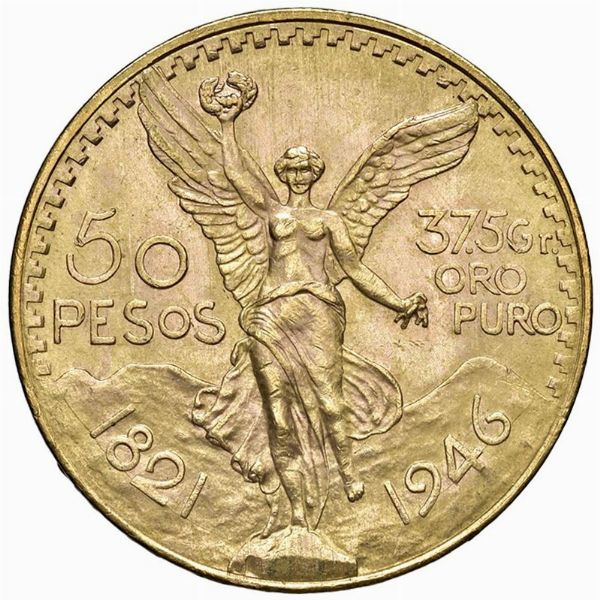 MESSICO. 50 PESOS 1946  - Asta MEDAGLIE DI VENEZIA. MONETE E MEDAGLIE IN ORO ESTERE - Associazione Nazionale - Case d'Asta italiane