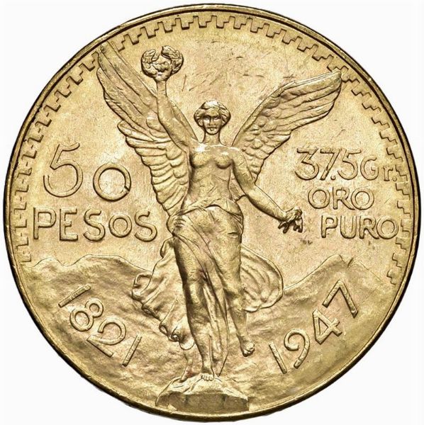 MESSICO. 50 PESOS 1947  - Asta MEDAGLIE DI VENEZIA. MONETE E MEDAGLIE IN ORO ESTERE - Associazione Nazionale - Case d'Asta italiane