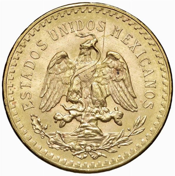 MESSICO. 50 PESOS 1947  - Asta MEDAGLIE DI VENEZIA. MONETE E MEDAGLIE IN ORO ESTERE - Associazione Nazionale - Case d'Asta italiane