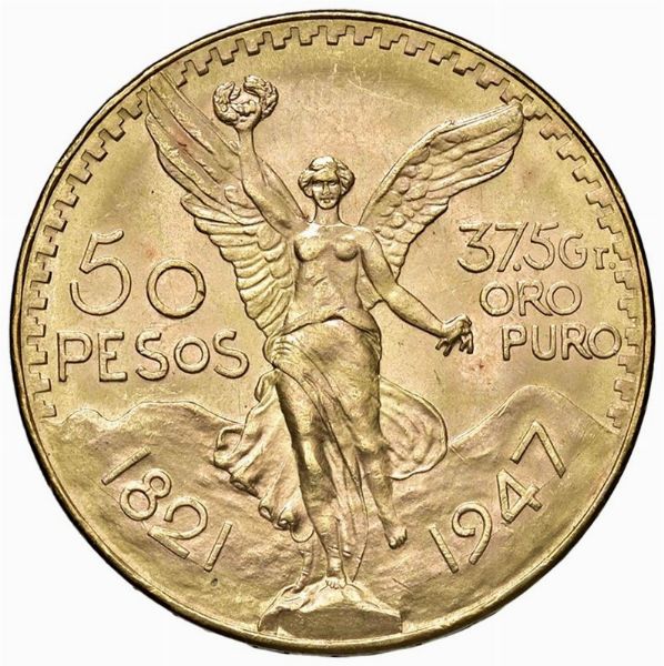 MESSICO. 50 PESOS 1947  - Asta MEDAGLIE DI VENEZIA. MONETE E MEDAGLIE IN ORO ESTERE - Associazione Nazionale - Case d'Asta italiane