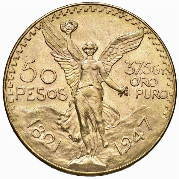 MESSICO. 50 PESOS 1947  - Asta MEDAGLIE DI VENEZIA. MONETE E MEDAGLIE IN ORO ESTERE - Associazione Nazionale - Case d'Asta italiane