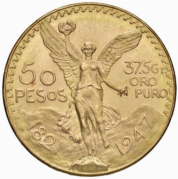 MESSICO. 50 PESOS 1947  - Asta MEDAGLIE DI VENEZIA. MONETE E MEDAGLIE IN ORO ESTERE - Associazione Nazionale - Case d'Asta italiane