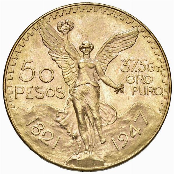 MESSICO. 50 PESOS 1947  - Asta MEDAGLIE DI VENEZIA. MONETE E MEDAGLIE IN ORO ESTERE - Associazione Nazionale - Case d'Asta italiane