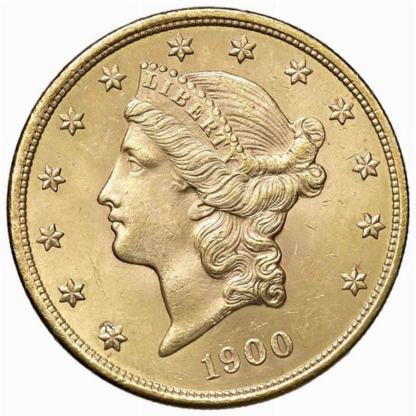 STATI UNITI. 20 DOLLARI “LIBERTY HEAD” 1900  - Asta MEDAGLIE DI VENEZIA. MONETE E MEDAGLIE IN ORO ESTERE - Associazione Nazionale - Case d'Asta italiane