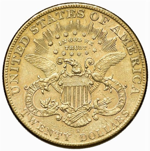 STATI UNITI. ZECCA DI SAN FRANCISCO. 20 DOLLARI “LIBERTY HEAD” 1904  - Asta MEDAGLIE DI VENEZIA. MONETE E MEDAGLIE IN ORO ESTERE - Associazione Nazionale - Case d'Asta italiane