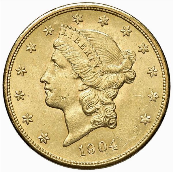 STATI UNITI. 20 DOLLARI &ldquo;LIBERTY HEAD&rdquo; 1904  - Asta MEDAGLIE DI VENEZIA. MONETE E MEDAGLIE IN ORO ESTERE - Associazione Nazionale - Case d'Asta italiane