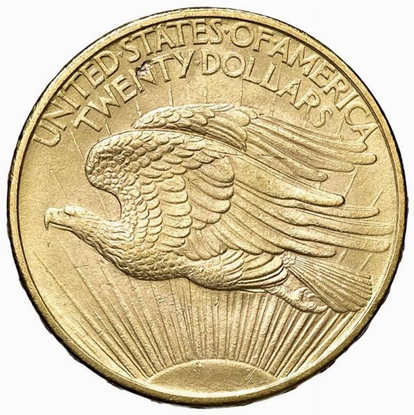 STATI UNITI. 20 DOLLARI “SAINT GAUDENS” 1908  - Asta MEDAGLIE DI VENEZIA. MONETE E MEDAGLIE IN ORO ESTERE - Associazione Nazionale - Case d'Asta italiane