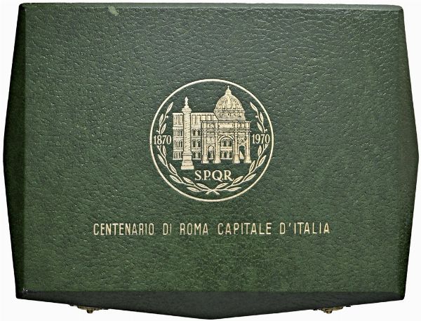 CINQUE MEDAGLIE IN ORO 750 PER IL CENTENARIO DI ROMA CAPITALE (1870-1970) OPUS CATTANEO. IN ASTUCCIO ORIGINALE E CERTIFICATO DI EMISSIONE  - Asta MEDAGLIE DI VENEZIA. MONETE E MEDAGLIE IN ORO ESTERE - Associazione Nazionale - Case d'Asta italiane