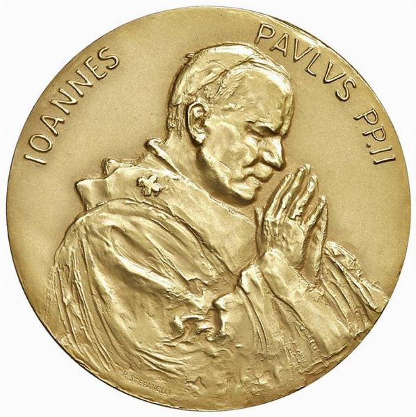 MEDAGLIA IN ORO 917 “GIOVANNI PAOLO II” PER L’ISTITUTO POLIGRAFICO E ZECCA DELLO STATO IN CUSTODIA ORIGINALE DI EMISSIONE E CERTIFICATO DI GARANZIA. TIRATURA LIMITATA DI SOLI 999 ESEMPLARI.  - Asta MEDAGLIE DI VENEZIA. MONETE E MEDAGLIE IN ORO ESTERE - Associazione Nazionale - Case d'Asta italiane