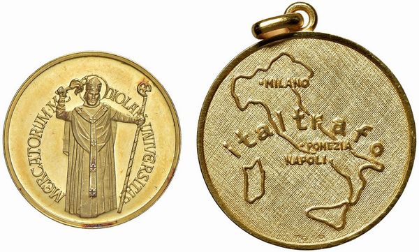 DUE MEDAGLIE IN ORO 750  - Asta MEDAGLIE DI VENEZIA. MONETE E MEDAGLIE IN ORO ESTERE - Associazione Nazionale - Case d'Asta italiane