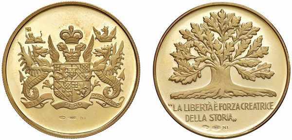 DUE MEDAGLIE IN ORO 900 CHE COMMEMORANO WINSTON CHURCHILL E BENEDETTO CROCE  - Asta MEDAGLIE DI VENEZIA. MONETE E MEDAGLIE IN ORO ESTERE - Associazione Nazionale - Case d'Asta italiane