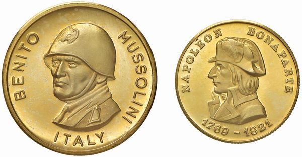 DUE MEDAGLIE IN ORO 900 (MUSSOLINI E BONAPARTE)  - Asta MEDAGLIE DI VENEZIA. MONETE E MEDAGLIE IN ORO ESTERE - Associazione Nazionale - Case d'Asta italiane