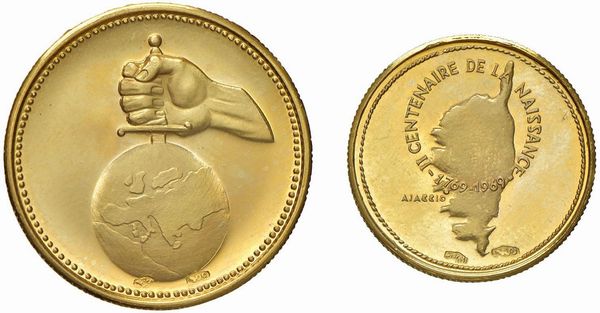DUE MEDAGLIE IN ORO 900 (MUSSOLINI E BONAPARTE)  - Asta MEDAGLIE DI VENEZIA. MONETE E MEDAGLIE IN ORO ESTERE - Associazione Nazionale - Case d'Asta italiane