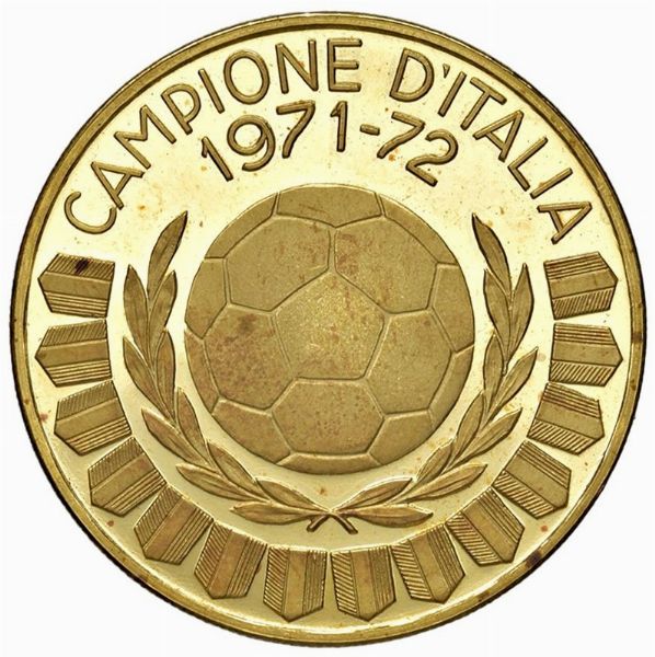 MEDAGLIA IN ORO 900 JUVENTUS CAMPIONE D’ITALIA 1971-1972  - Asta MEDAGLIE DI VENEZIA. MONETE E MEDAGLIE IN ORO ESTERE - Associazione Nazionale - Case d'Asta italiane