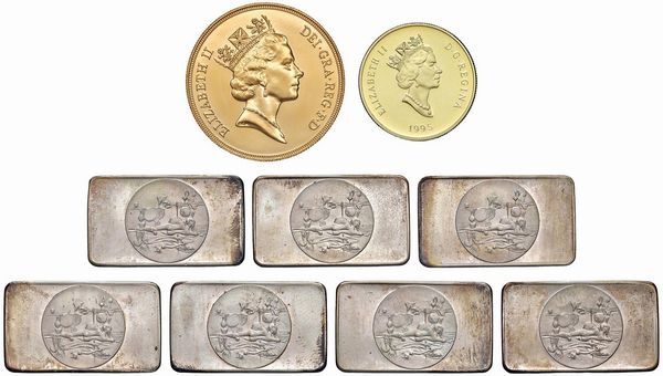 DUE MONETE D’ORO E SETTE LINGOTTINI D’ARGENTO  - Asta MEDAGLIE DI VENEZIA. MONETE E MEDAGLIE IN ORO ESTERE - Associazione Nazionale - Case d'Asta italiane