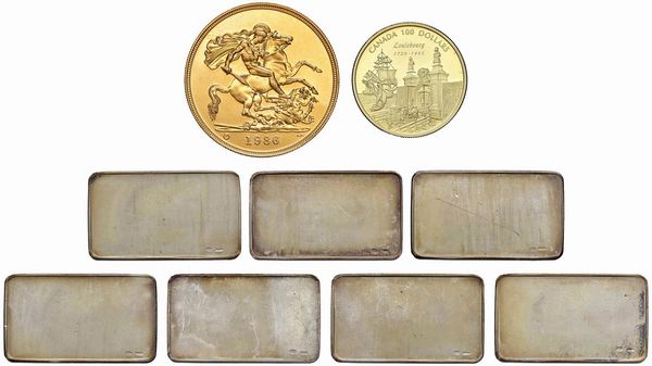 DUE MONETE D’ORO E SETTE LINGOTTINI D’ARGENTO  - Asta MEDAGLIE DI VENEZIA. MONETE E MEDAGLIE IN ORO ESTERE - Associazione Nazionale - Case d'Asta italiane