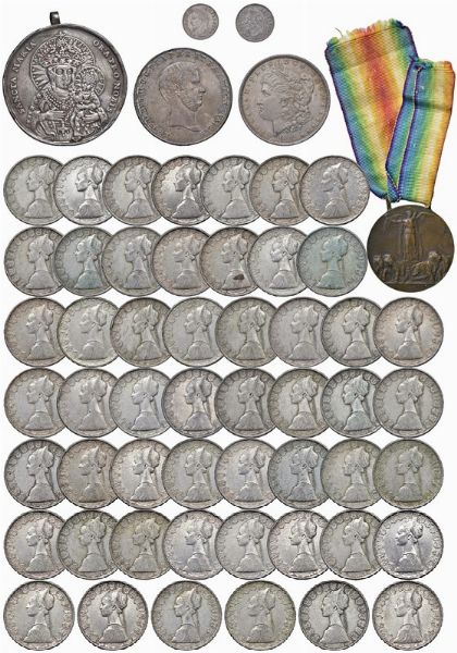 VARI STATI. INTERESSANTE INSIEME DI MONETE E MEDAGLIE PREVALENTEMENTE IN ARGENTO  - Asta MEDAGLIE DI VENEZIA. MONETE E MEDAGLIE IN ORO ESTERE - Associazione Nazionale - Case d'Asta italiane