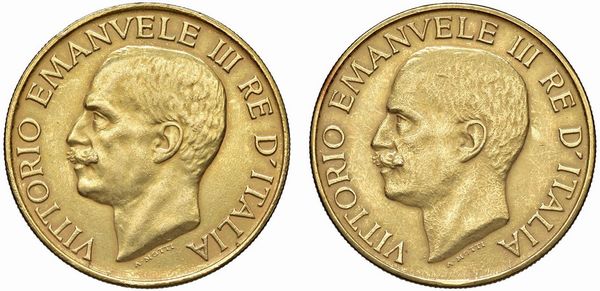 SAVOIA. VITTORIO EMANUELE III (1900-1946). DUE RIPRODUZIONI DELLE 100 LIRE FASCIO  - Asta MEDAGLIE DI VENEZIA. MONETE E MEDAGLIE IN ORO ESTERE - Associazione Nazionale - Case d'Asta italiane