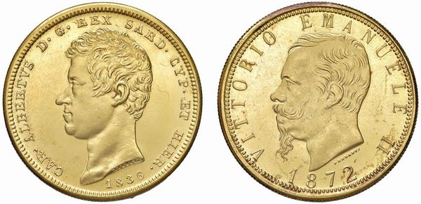 SAVOIA. DUE RIPRODUZIONI IN ORO DELLE 100 LIRE  - Asta MEDAGLIE DI VENEZIA. MONETE E MEDAGLIE IN ORO ESTERE - Associazione Nazionale - Case d'Asta italiane