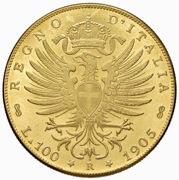 SAVOIA. VITTORIO EMANUELE III (1900-1946). RIPRODUZIONE IN ORO DELLE 100 LIRE AQUILA SABAUDA  - Asta MEDAGLIE DI VENEZIA. MONETE E MEDAGLIE IN ORO ESTERE - Associazione Nazionale - Case d'Asta italiane