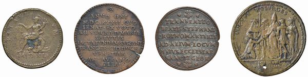 QUATTRO MEDAGLIE IN BRONZO  - Asta MEDAGLIE DI VENEZIA. MONETE E MEDAGLIE IN ORO ESTERE - Associazione Nazionale - Case d'Asta italiane