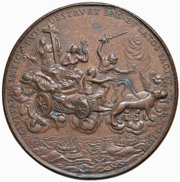 ANTONIO OTTOBONI (1646-1720) CAPITANO GENERALE DELLA SACRA ROMANA CHIESA. MEDAGLIA CELEBRATIVA CONIATA NELLA ZECCA DI ROMA NEL 1689 OPUS G. ORTOLANI  - Asta MEDAGLIE DI VENEZIA. MONETE E MEDAGLIE IN ORO ESTERE - Associazione Nazionale - Case d'Asta italiane