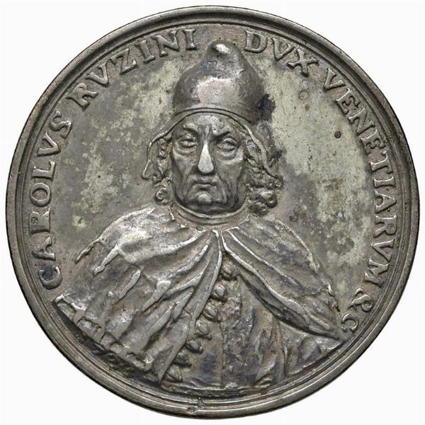 CARLO RUZZINI (1732-1735) CXIII DOGE. MEDAGLIA CELEBRATIVA CONIATA NELLA ZECCA DI VENEZIA NEL 1733 OPUS ANONIMO  - Asta MEDAGLIE DI VENEZIA. MONETE E MEDAGLIE IN ORO ESTERE - Associazione Nazionale - Case d'Asta italiane